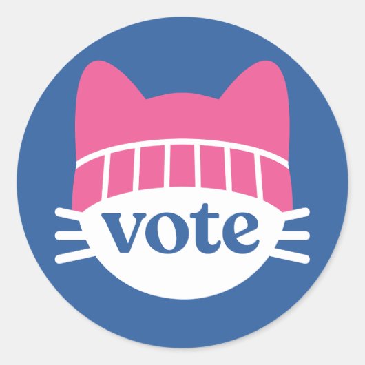 Sticker Rond Vote Kitty Blue (Devant)