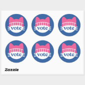 Sticker Rond Vote Kitty Blue (Feuille)