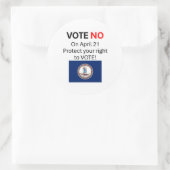 Sticker Rond Vote NO on VA Redistricting (Sac)