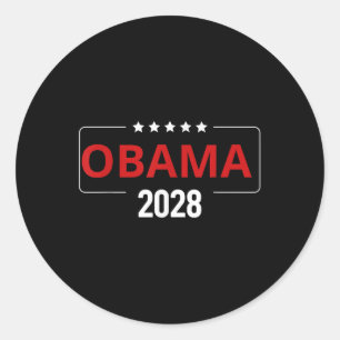 Sticker Rond Vote Obama 2028 Retro Obama Président 2028 Obama 2