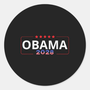 Sticker Rond Vote Obama 2028 Retro Obama Président 2028 Obama 2