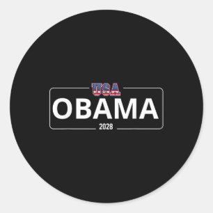 Sticker Rond Vote Obama 2028 Retro Obama Président 2028 Obama 2