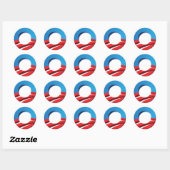 Sticker Rond Vote Obama "O" (Feuille)