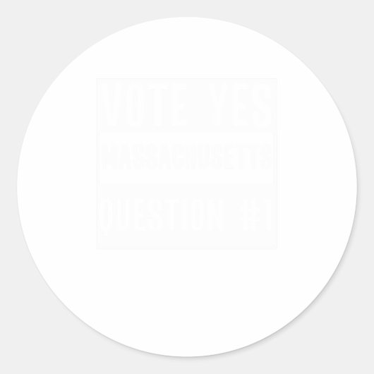 Sticker Rond Vote Oui à la question 1 Massachusetts Droit à (Devant)