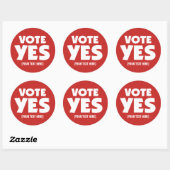 Sticker Rond Vote Oui avec votre texte personnalisé (Feuille)