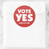 Sticker Rond Vote Oui avec votre texte personnalisé (Sac)