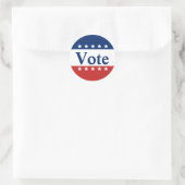 Sticker Rond Vote Patriotique Rouge Blanc et Bleu (Sac)