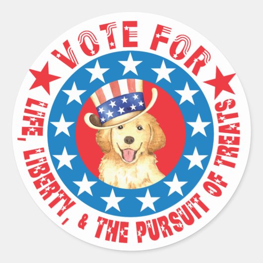 Sticker Rond Vote pour Golden (Devant)