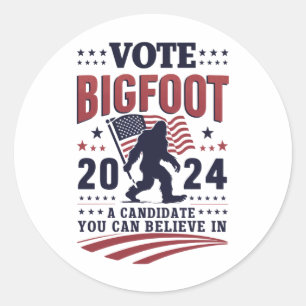 Sticker Rond Vote Pour Le Président De Bigfoot 2024 Sasquatch