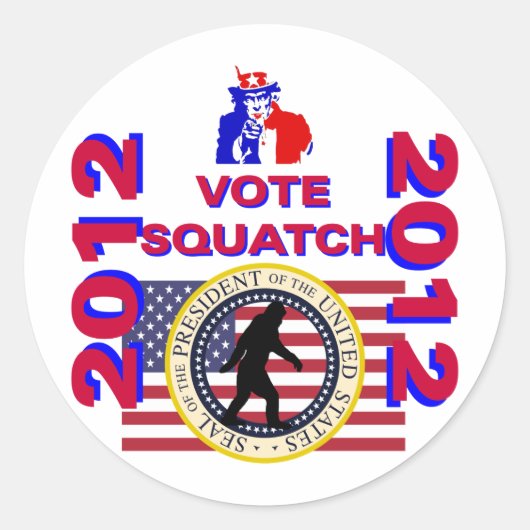 Sticker Rond Vote pour Squatch 2010 (Devant)