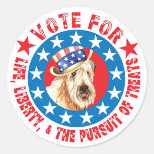 Sticker Rond Vote pour Wheaten Terrier