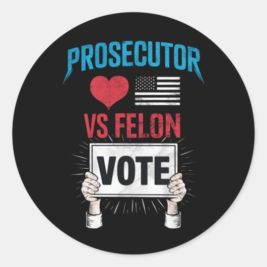 Sticker Rond Vote Procureur contre Felon (Devant)