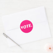 Sticker Rond "vote" - Rose chaud, magenta, blanc fuchsia (Enveloppe)