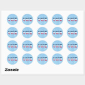 Sticker Rond VOTE Rouge blanc et bleu (étoiles) (Feuille)