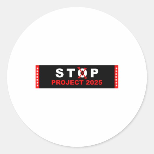 Sticker Rond Vote Save Democracy Stop Project 2025 2 (Devant)