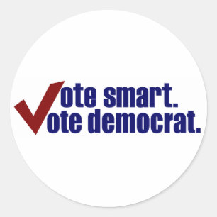 Sticker Rond Vote Smart Vote Democrat
