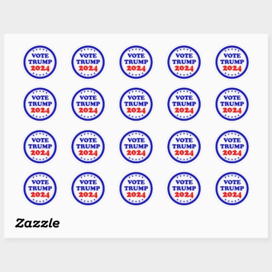Sticker Rond Vote Trump 2024 Parti républicain (Feuille)