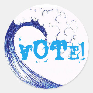 Sticker Rond Vote ! Vague bleue 2018