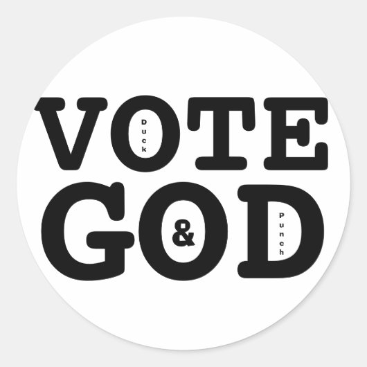 STICKER ROND VOTER DIEU (Devant)