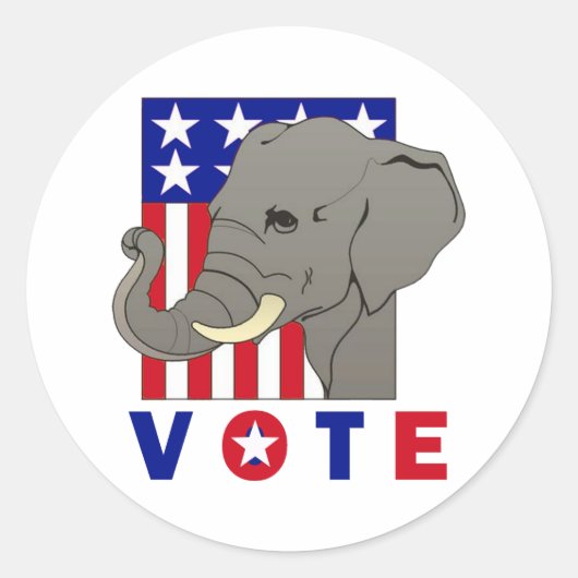 STICKER ROND VOTER L'ÉLÉPHANT RÉPUBLICAIN (Devant)