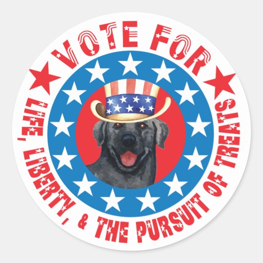 Sticker Rond Voter pour Black Lab (Devant)