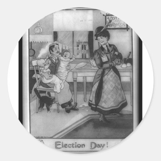 Sticker Rond Votes pour les femmes ! (Devant)