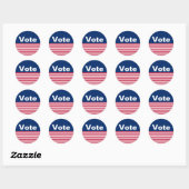 Sticker Rond Votez Blue Red et White Stripes (Feuille)