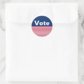Sticker Rond Votez Blue Red et White Stripes (Sac)
