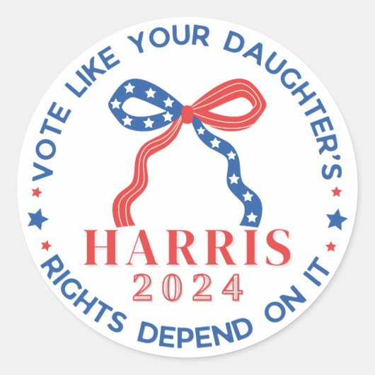 Sticker Rond Votez comme les droits de votre fille en dépendent (Devant)