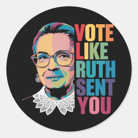 Sticker Rond Votez Comme Ruth Vous A Envoyé (Devant)