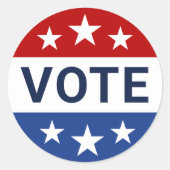 Sticker Rond Votez élection rouge et bleue (Devant)