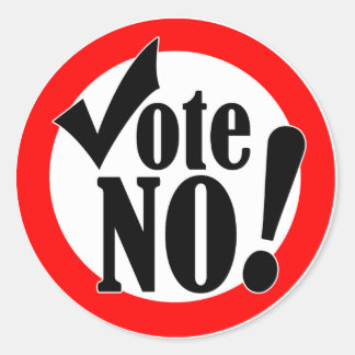 Sticker Rond Votez Non !