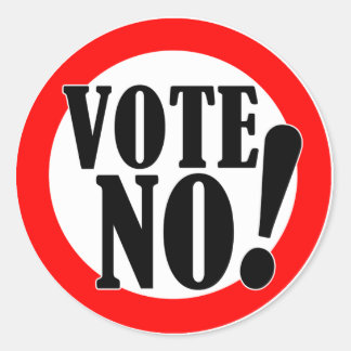 Sticker Rond Votez Non !