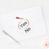 Sticker Rond Votez Oui, pas d'autocollants (Enveloppe)