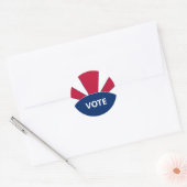 Sticker Rond Votez Red White and Blue Sunburst (Enveloppe)
