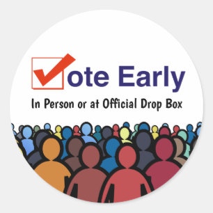 Sticker Rond Votez tôt en personne 2026