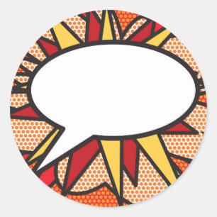 Sticker Rond Votre bulle de message de discussion drôle rétro b