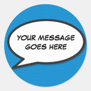Sticker Rond Votre Bulle de Texte de Message Amusant Livre de B