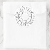 Sticker Rond Votre carte natale de roue horoscope unique (Sac)