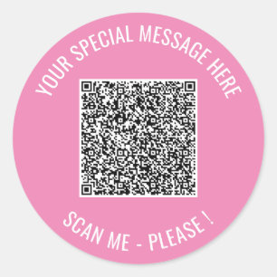 Sticker Rond Votre code QR personnalisé Texte et couleurs Stick