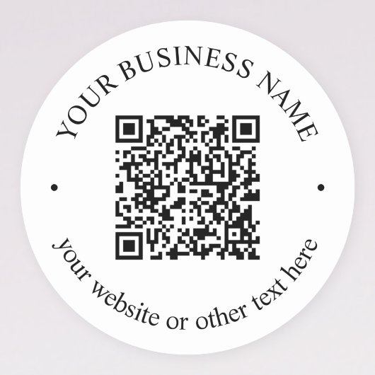 Sticker Rond Votre code QR téléchargé plus texte circulaire mod