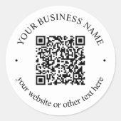 Sticker Rond Votre code QR téléchargé plus texte circulaire mod (Devant)