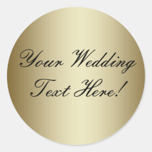 Sticker Rond Votre Design Ici ! Sceau Mariage or personnalisabl