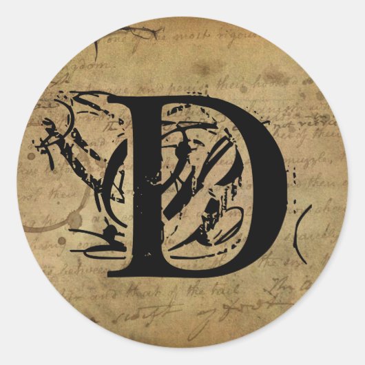Sticker Rond Votre Lettre. Monogramme personnalisé. sensation v (Devant)