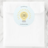 Sticker Rond votre logo ampoule jaune pâle (Sac)