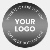 Sticker Rond Votre logo avec dégradé noir et blanc modifiable (Devant)