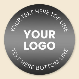 Sticker Rond Votre logo avec un dégradé noir et blanc modifiabl