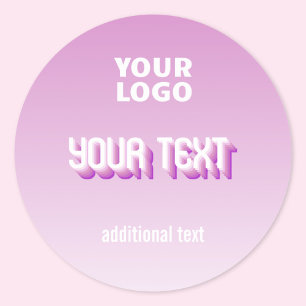 Sticker Rond Votre logo avec un texte rétro-moderne modifiable