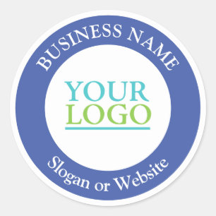 Sticker Rond Votre Logo Bus. Nom, Slogan, Tout Texte, Cercle Bl