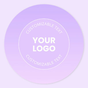 Sticker Rond Votre logo Dégradé ombré lavande subtil